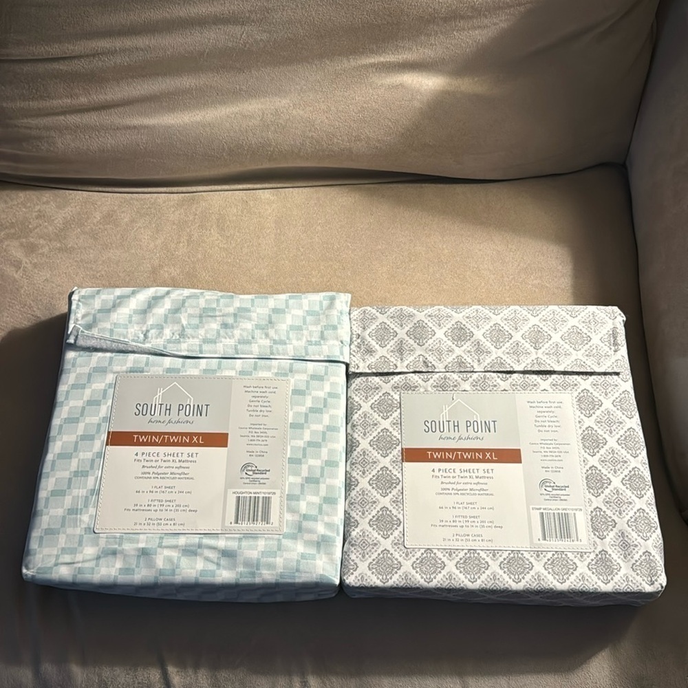 South Point Home Fashions Microfiber (2) 4-piece Sheet Set Twin/Twin XL